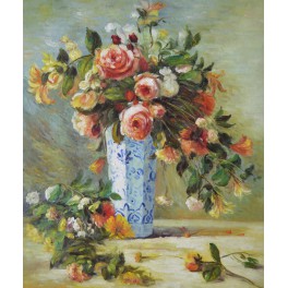 Рози и жасмин във ваза, 1880-1881 г., Пиер Огюст Реноар