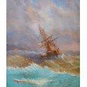 Кораб в бурното море, 1887 г., Иван Айвазовски